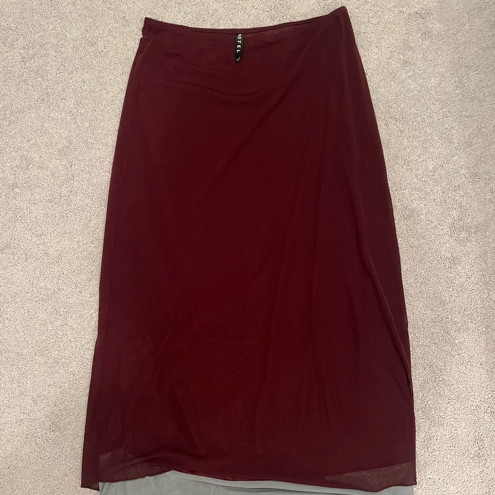 Motel Rocks Elegant Burgundy Skirt